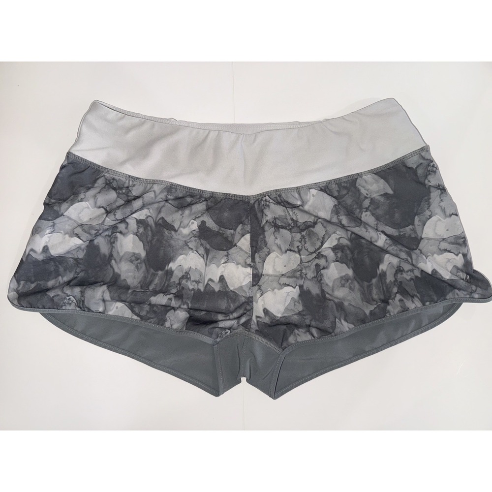 MPG Women's Sports Running Shorts wBuilt In Liner Gray White Hot-Pink M Medium